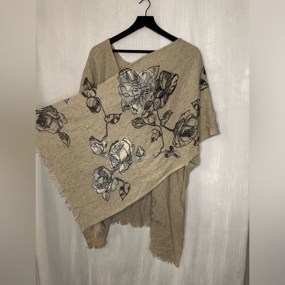 Petanu by Pasmma anthopologie floral shall womens preloved one size beige - Picture 3 of 6